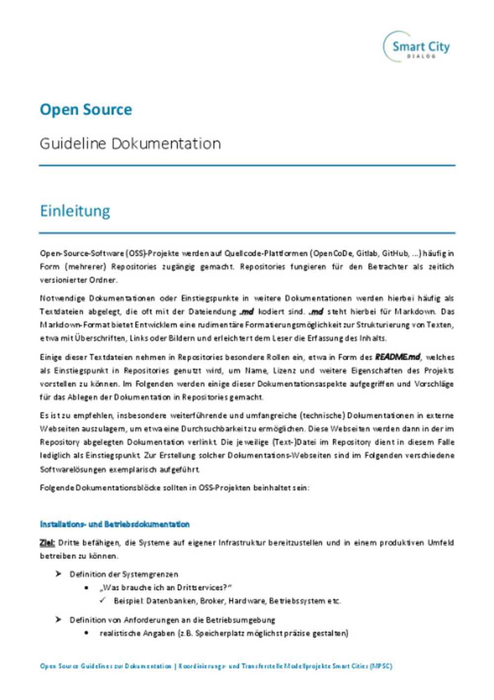 Regelungen zu Open Source für Modellprojekte Smart Cities | Smart City ...