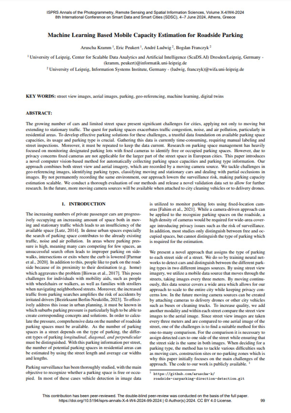 Machine Learning Based Mobile Capacity Estimation for Roadside Parking ...