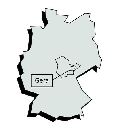 Verortung Geras auf einer Deutschlandkarte