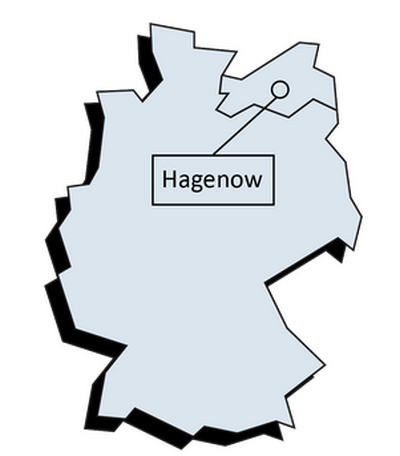 Verortung Hagenows auf einer Deutschlandkarte
