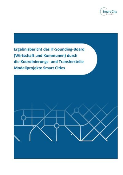 Titelbild einer Publikation in Blau mit dem Logo von Smart City Dialog