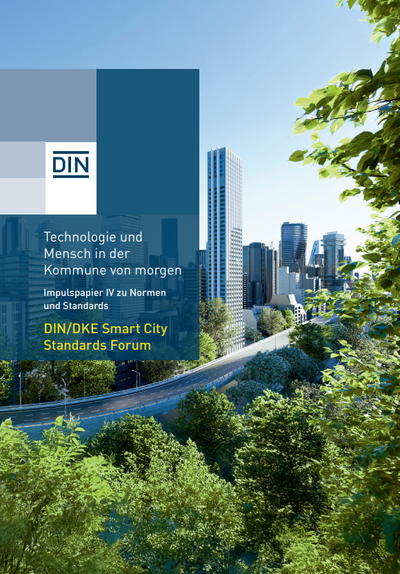 Coverbild der Publikation: Zu sehen ist ein stilisiertes (wahrscheinlich KI-generiertes) Bild einer Großstadt, umrandet von einer Autobahn und Wald. 