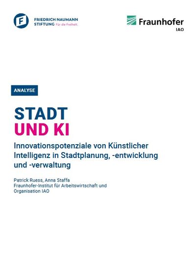 Cover des Strategiepapiers "Stadt und KI: Innovationspotenziale von Künstlicher Intelligenz in der Stadtplanung"