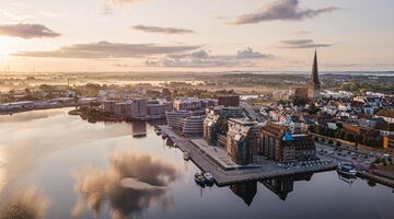 Luftaufnahme der Stadt Rostock